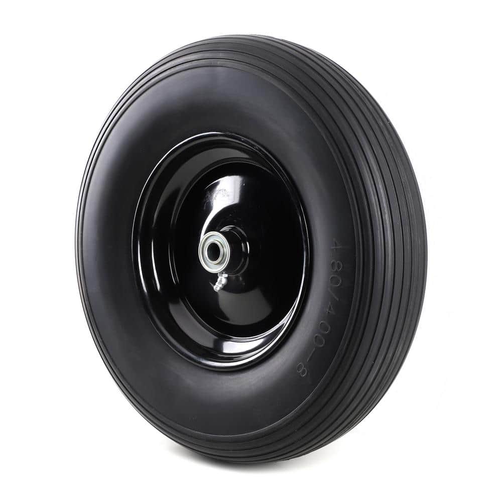 BRIDGELAND 16 in. Replacement Flat Free Universal Wheelbarrow Tire