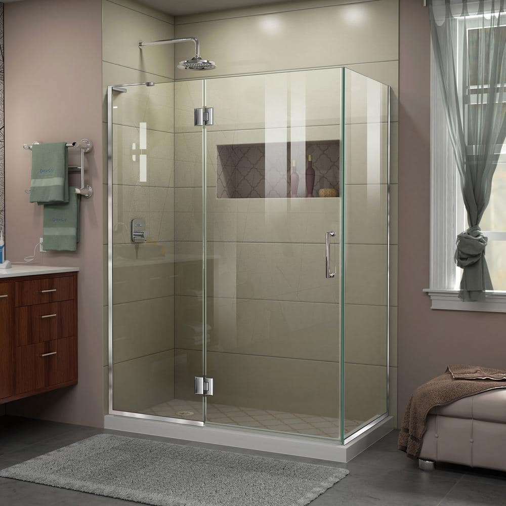 Unidoor-X 47-3/8 in. W x 30 in. D x 72 in. H Frameless Hinged Corner Shower Enclosure in Chrome price history on PriceWatchPro