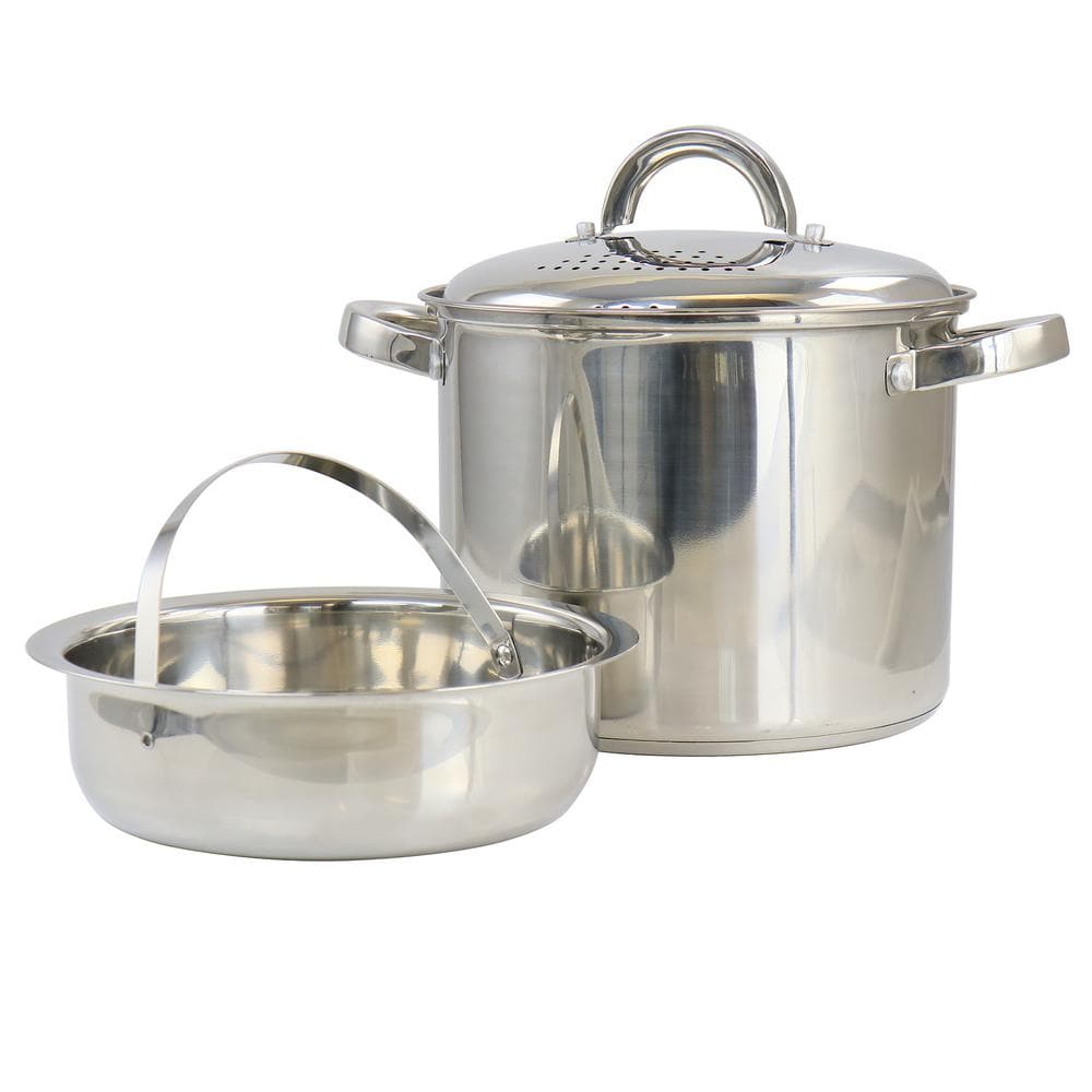 Sur La Table Classic 5-Ply Stainless Steel 14-Piece Cookware Set, Silver
