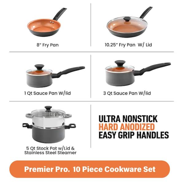 Best Buy: Gotham Steel Aluminum Non Stick 10pc Cookware Set Copper