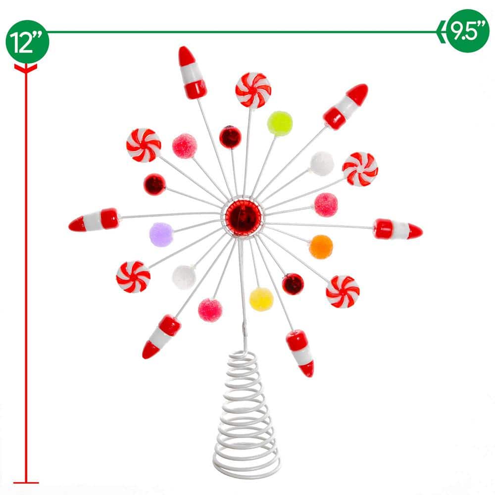Colorful Candy Snowflake Metal Christmas Tree Topper