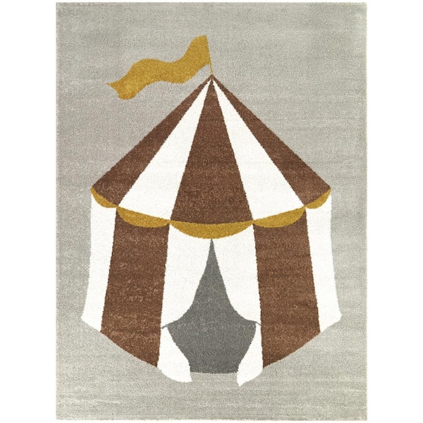 BALTA Lise Grey 5 ft. x 7 ft. Circus Tent Area Rug