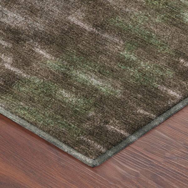 Mayfield Premium Machine Washable Abstract AMF2318 Brown 9 ft. x 12 ft. Area Rug