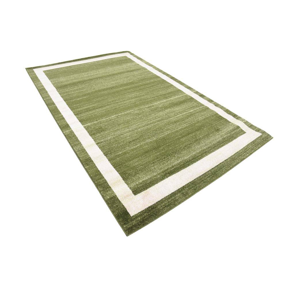 Green and Ivory Tufted Reversible Rectangular Area Rug 5' x 8'