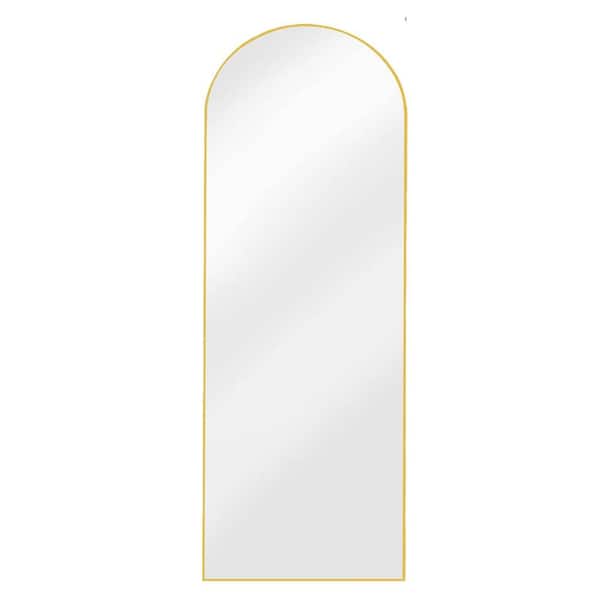 Unbranded 21 in. W x 64 in. H Arched Aluminum Framed Wall Mount or Floor-standing Modern Decor Bathroom Vanity Mirror