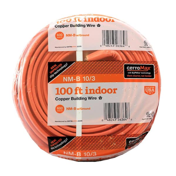Cerrowire 100 ft. 10/3 Gray Solid CerroMax Copper UF-B Cable with Ground  Wire 138-1803CR-2 - The Home Depot