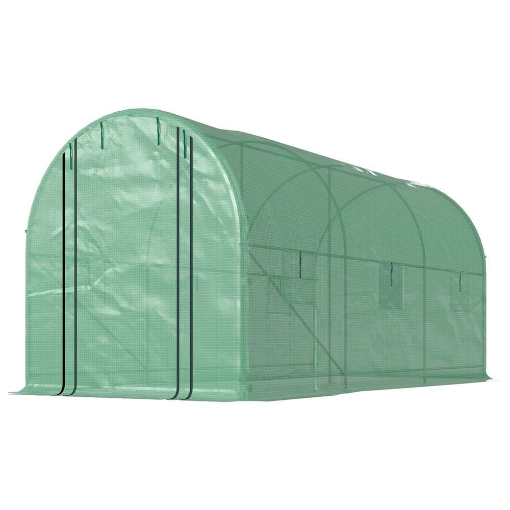 78.3 in. W x 175.6 in. D x 78.7 in. H Galvanized Steel Frame Green Walk-in Tunnel Greenhouse with PE Cover price history on PriceWatchPro
