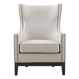 Roswell 18 in. Beige Linen Accent Chair