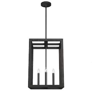 Squire Manor 4 Light Matte Black Lantern Pendant Kitchen Light