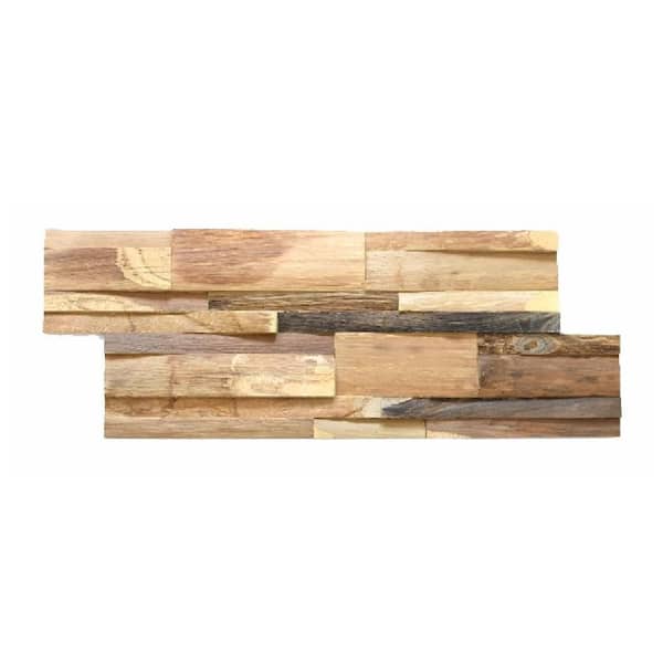 1ft x 1.5ft Barkwood Solid Teakwood 3D Wall Panel SAMPLE (Natural)