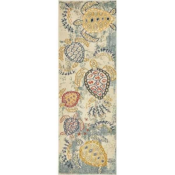 Unique Loom Positano Treasure Beige 2' 2 x 6' 7 Runner Rug 3139805 The Home Depot