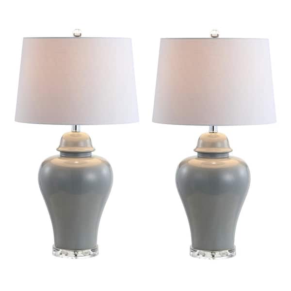 Winnie 27 in. Grey Ceramic Urn LED Table Lamp (Set of 2)