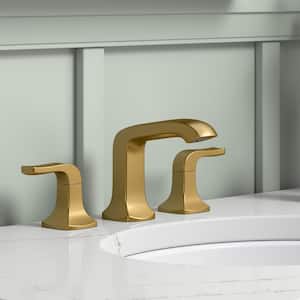 Rubicon 8 in. Widespread Double Handle Bathroom Faucet in Vibrant Brushed Moderne Brass