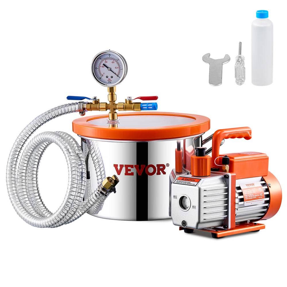 1.5 Gallon Vacuum Chamber and 3.5 CFM Pump Kit Stainless Steel Chamber Single Stage Vacuum Pump Degassing Chamber Kit price history on PriceWatchPro