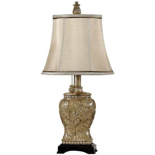 Stylecraft 21 In. Champagne Ware Table Lamp With Beige Fabric Shade 