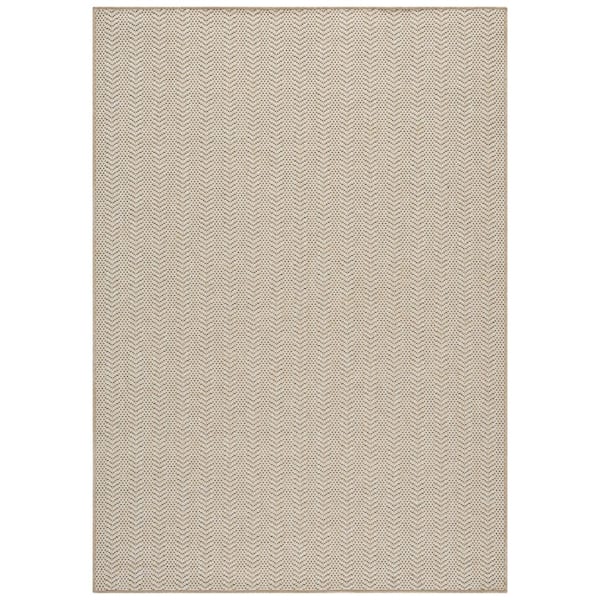 Sisal Performance 9 ft. x 12 ft. Beige Chevron Striped Area Rug