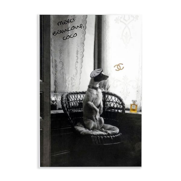 Stupell Industries Chic Dog with French Words by Graffi*tee Studios Unframed Animal Graphic Art Print 19 in. x 13 in.