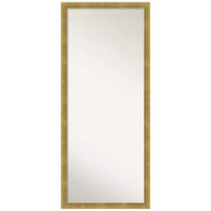Angled Gold 27.25 in. W x 63.25 in. H Non-Beveled Modern Rectangle Wood Framed Full Length Floor Leaner Mirror in Gold