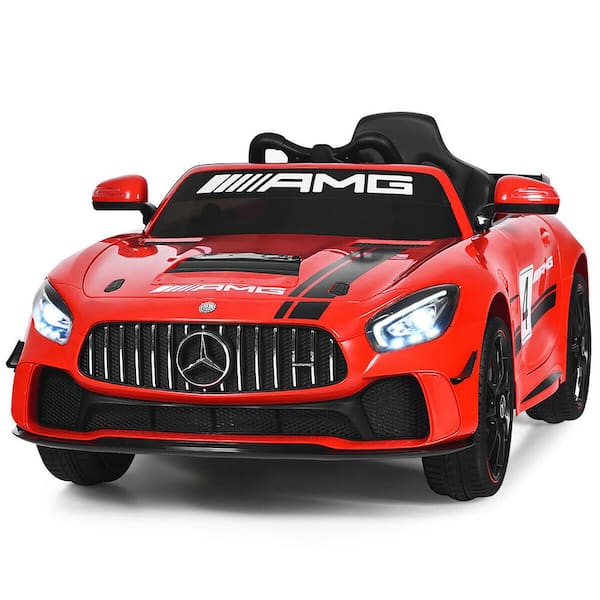 Costway Mercedes Benz AMG Licensed 12-Volt Red Kids Ride On Car with 2.4 Gal. Remote Control