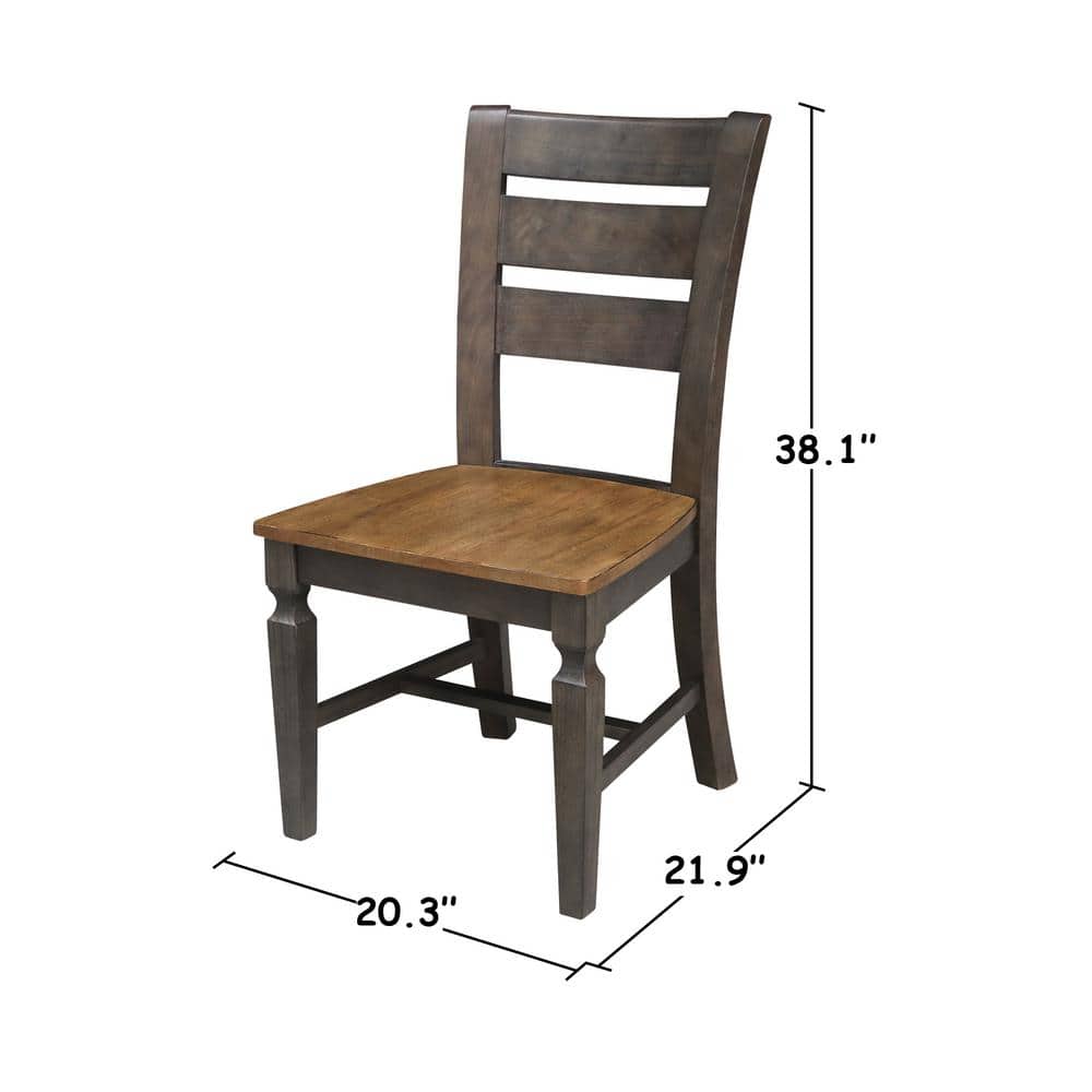 Vista Hickory and Washed Coal Ladderback Side Chairs