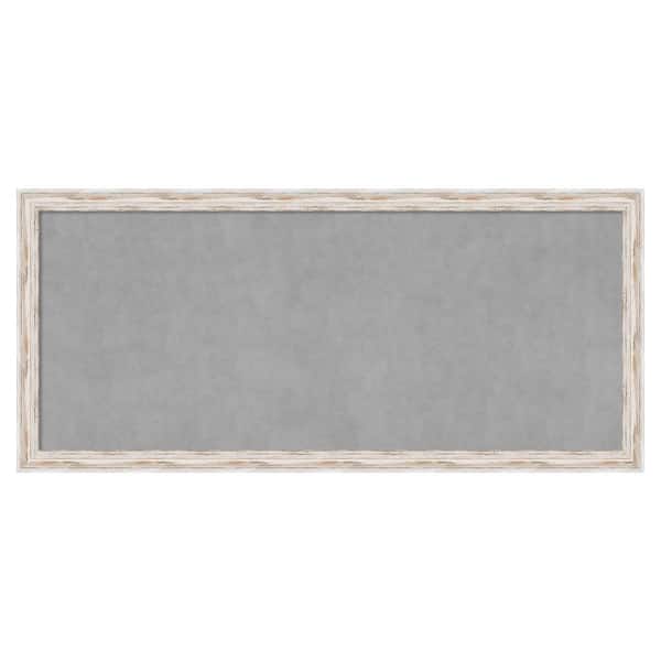 Alexandria White Wash Narrow 51 in. x 23 in. Framed Magnetic Board