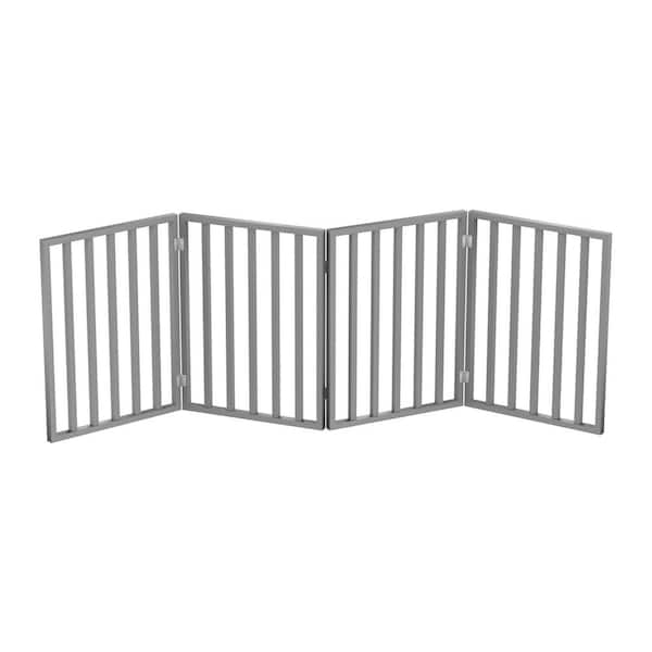 Petmaker 72 in. x 24 in. Wooden Freestanding Gray Pet Gate