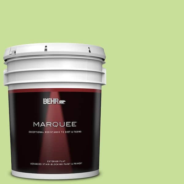 BEHR MARQUEE 5 gal. #420A-3 Key Lime Flat Exterior Paint & Primer