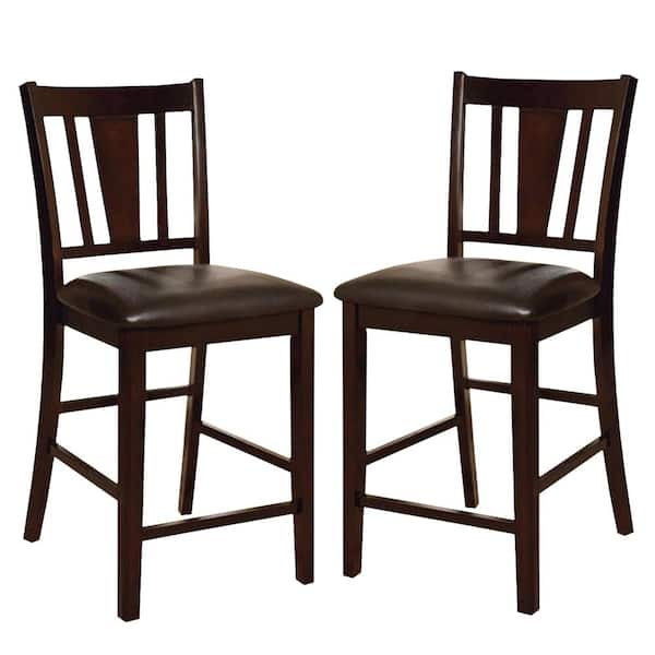 Benjara Bridgette II Leatherette Parson Chair Counter Height Chair (Set of 2)