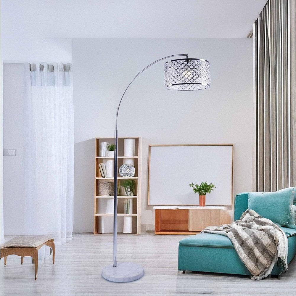 74 in. Silver Standard Farmhouse Floor Lamps, Tall Standing Lamp Crystal Arch Design for Living Room Home Room Bedroom price history on PriceWatchPro
