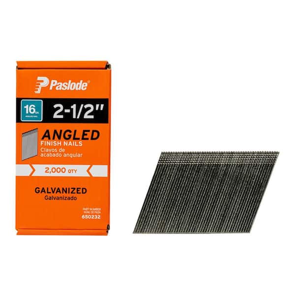 Paslode 2-1/2 in. x 16-Gauge 20° Galvanized Angled Nails (2000 per Box)