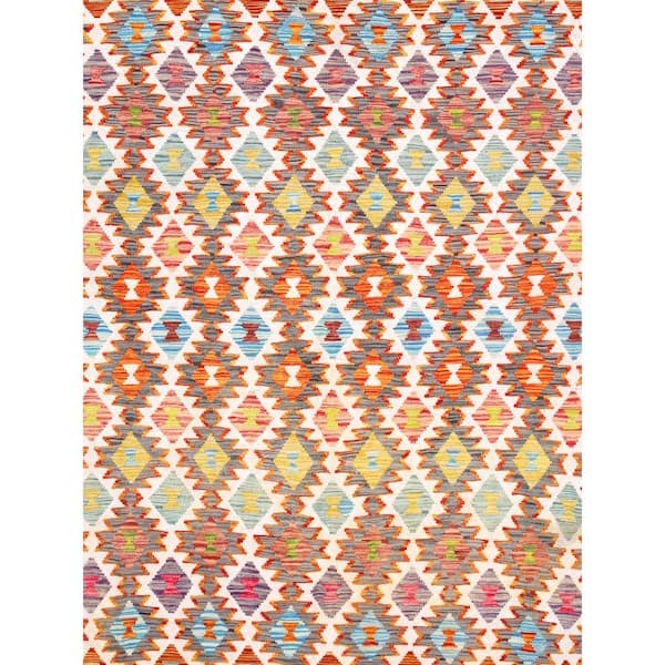Kilim Multi 7 ft. x 10 ft. Geometric Wool Area Rug