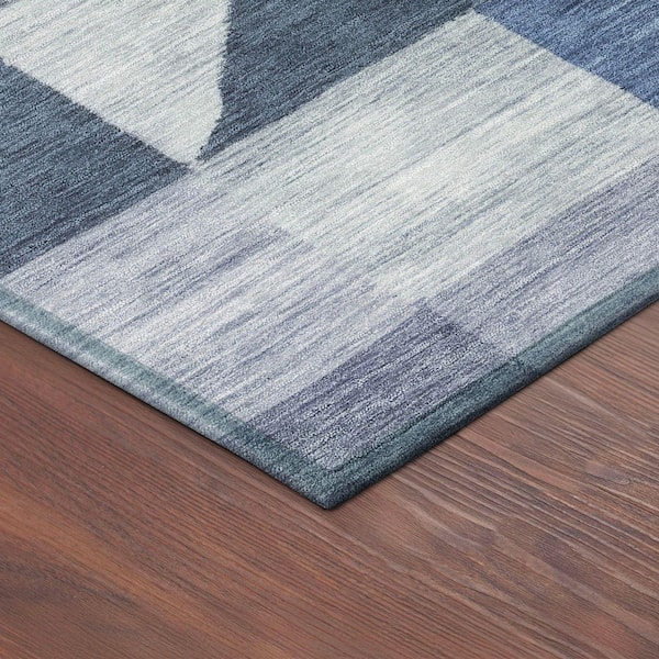 Chantille Machine Washable Indoor/Outdoor Abstract ACN2373 Denim 5 ft. x 7 ft. 6 in. Area Rug