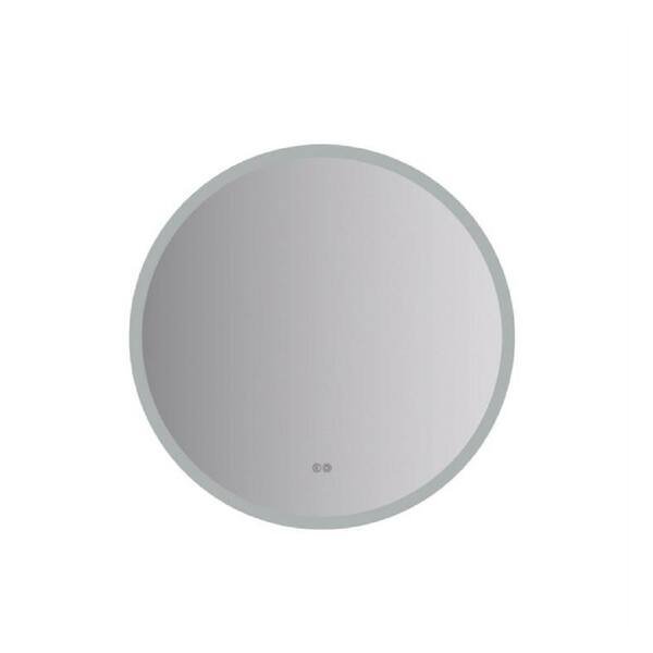 Fresca Angelo 30 in. W x 30 in. H Round Frameless Wall Mount Mirror