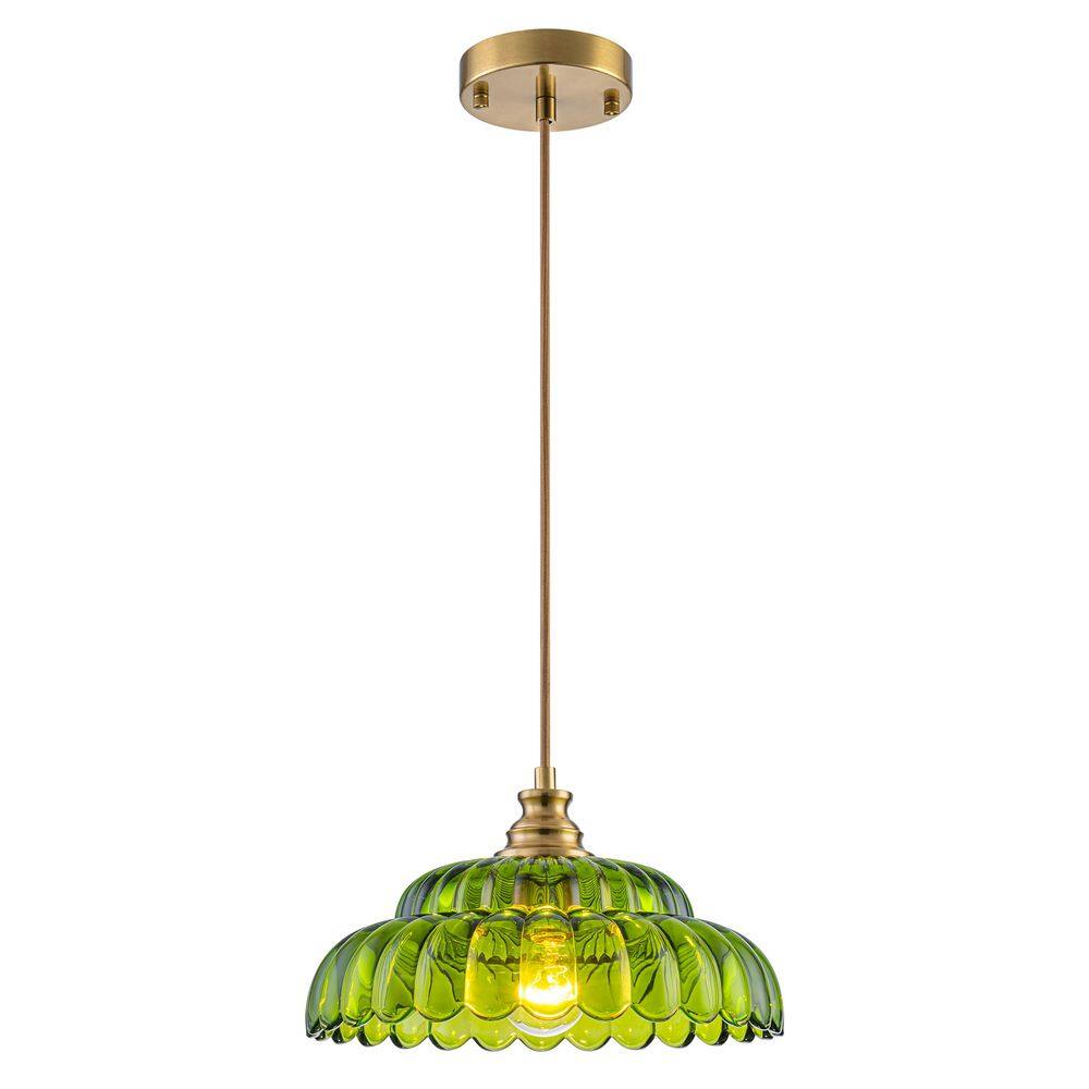 Brass Green Glass Pendant Light for Kitchen Island Dining Room Bar Entryway Modern Farmhouse Hanging Ceiling Fixture price history on PriceWatchPro
