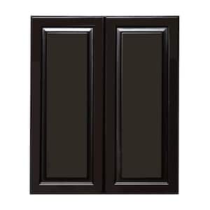 Newport Ready to Assemble 24x36x12 in. 2-Door Wall Cabinet with 2-Shelves in Dark Espresso