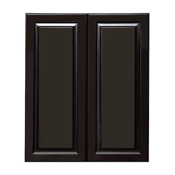 LIFEART CABINETRY LaPort Assembled 24 in. x 36 in. x 12 in. Wall Cabinet with 2 Doors 2 Shelves in Dark Espresso