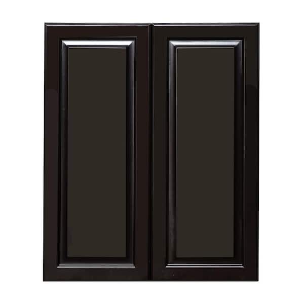 LIFEART CABINETRY LaPort Assembled 30 in. x 36 in. x 12 in. Wall Cabinet with 2 Doors 2 Shelves in Dark Espresso