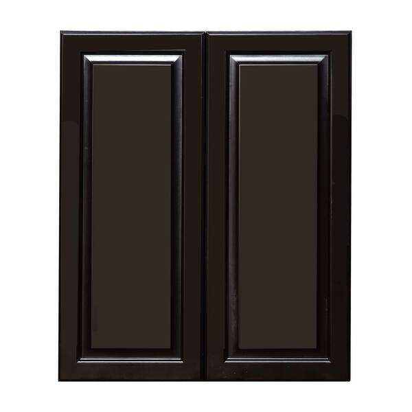 LIFEART CABINETRY LaPort Assembled 36 in. x 36 in. x 12 in. Wall Cabinet with 2 Doors 2 Shelves in Dark Espresso