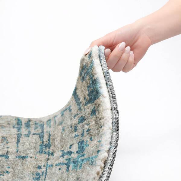 Dream Shag Premium Machine Washable Abstract ADS76 Peacock 2 ft. x 7 ft. Runner Rug