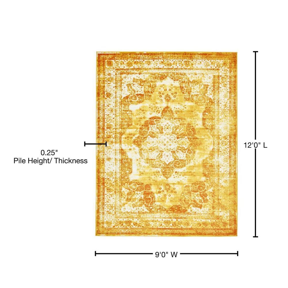 Salle Garnier Vivid Orange Rectangular Easy-Care Rug