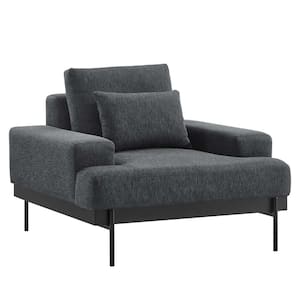 Proximity Upholstered Fabric Armchair in Charcoal
