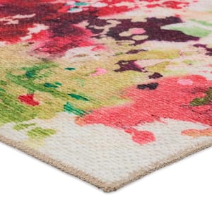 Rouge 4 ft. x 6 ft. Floral Pink/Multicolor Indoor/Outdoor Area Rug