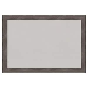 Pinstripe Lead Grey Wood Framed Grey Corkboard 27 in. x 19 in. Bulletin Board Memo Board