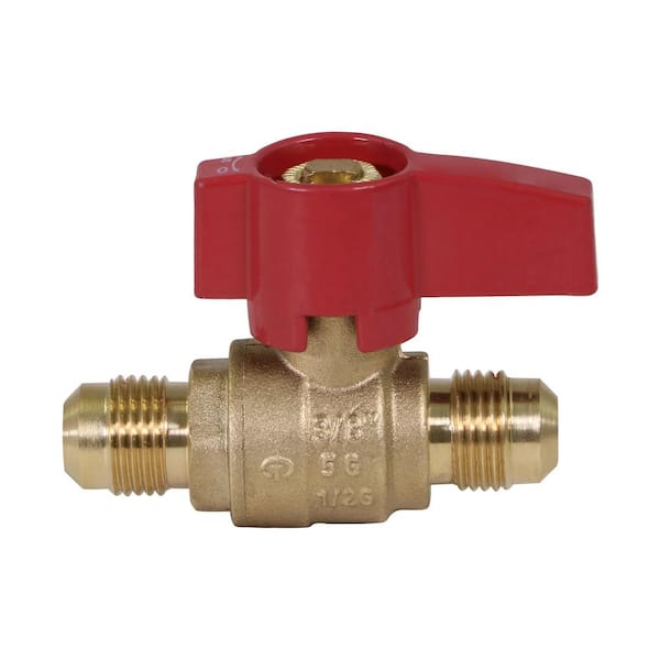 PLUMBFLEX 3/8 in. Flare x 3/8 in. Flare Brass Gas Ball Valve