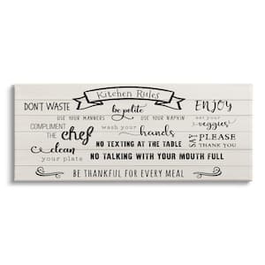 "Kitchen Rule List Family Happiness Motivational Phrase" by CAD Designs Unframed Print Nature Wall Art 10 in. x 24 in.