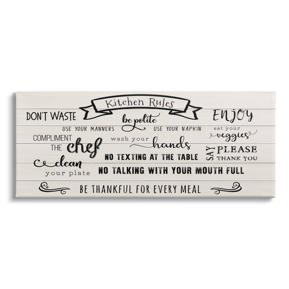 Kitchen Rule List Family Happiness Motivational Phrase by CAD Designs Unframed Print Nature Wall Art 10 in. x 24 in. price history on PriceWatchPro