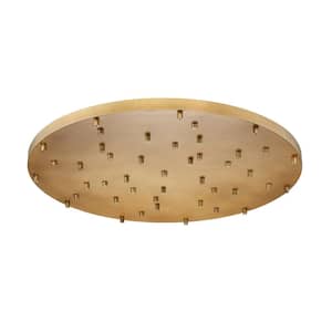 Multi Point Canopy 36 in. 27-Light Rubbed Brass Round Ceiling Plate