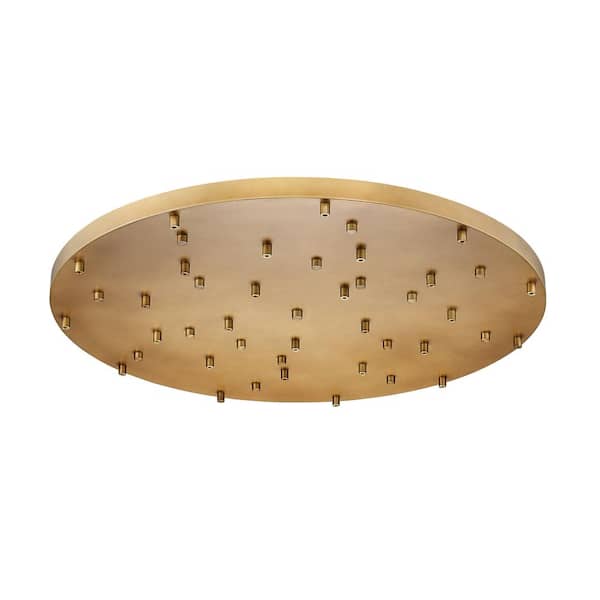 Unbranded Multi Point Canopy 36 in. 27-Light Rubbed Brass Round Ceiling Plate