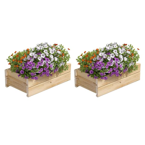 Greenes Fence 21 in. x 11 in. x 7 in. Cedar Wood Planter Box with Rail Mount Brackets (2-Pack)