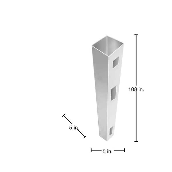 Barrette Outdoor Living Carson 5 in. x 5 in. x 9 ft. White Vinyl Fence End Post